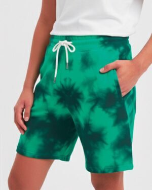 Men’s Tie-Dye Half Pants – Green & black | Relaxed Streetwear Fit