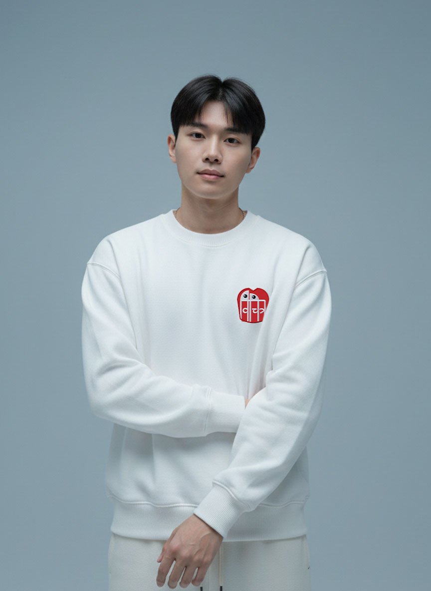 Vichitra Heart Embroidered Men's Sweatshirt | White