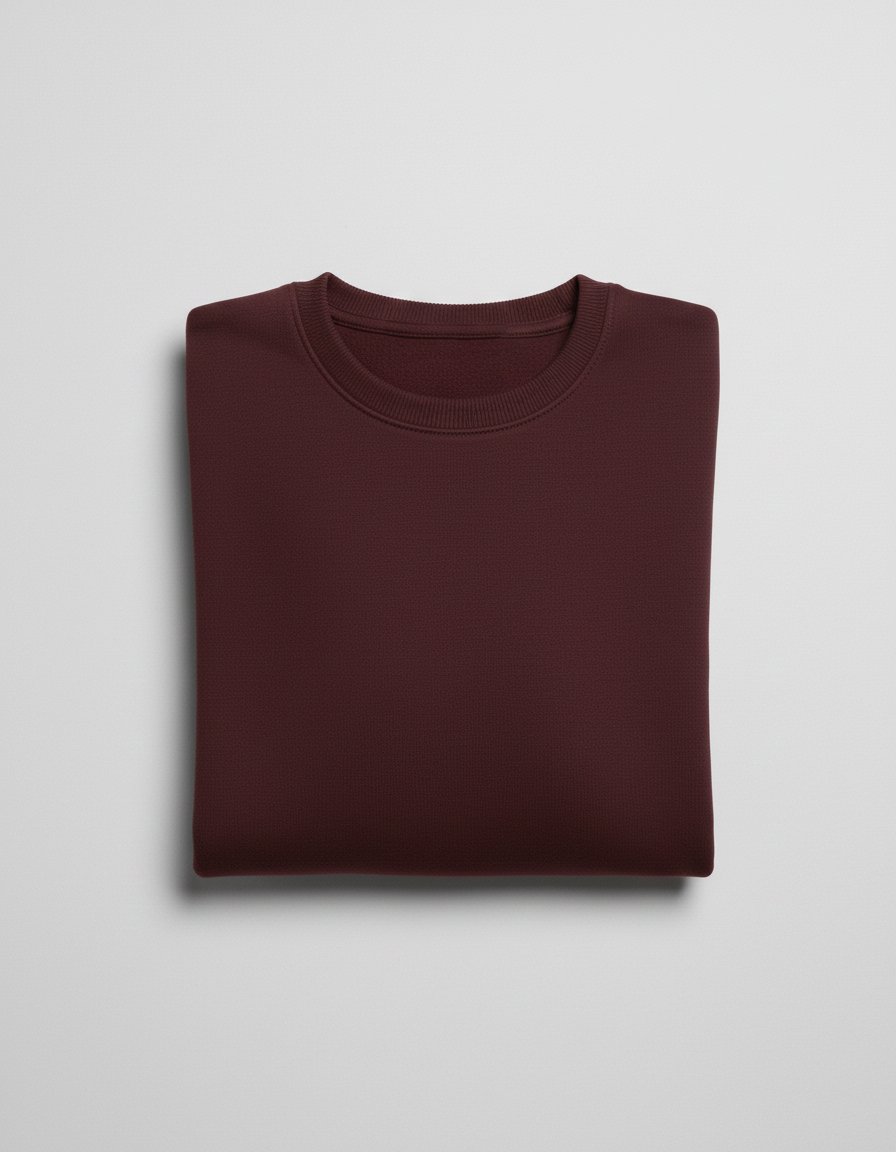 Maroon Men's Essential Crewneck Sweatshirt - Image 3