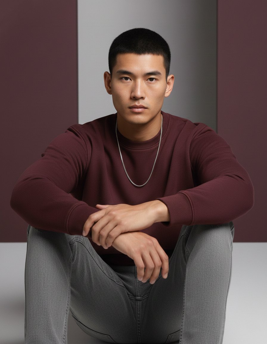 Maroon Men's Essential Crewneck Sweatshirt