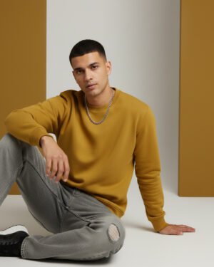 Men's Essential Mustard Yellow Crewneck Sweatshirt