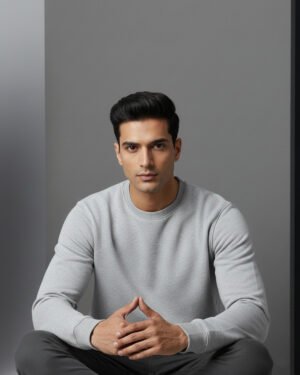 Grey Melange Men's Essential Crewneck Sweatshirt