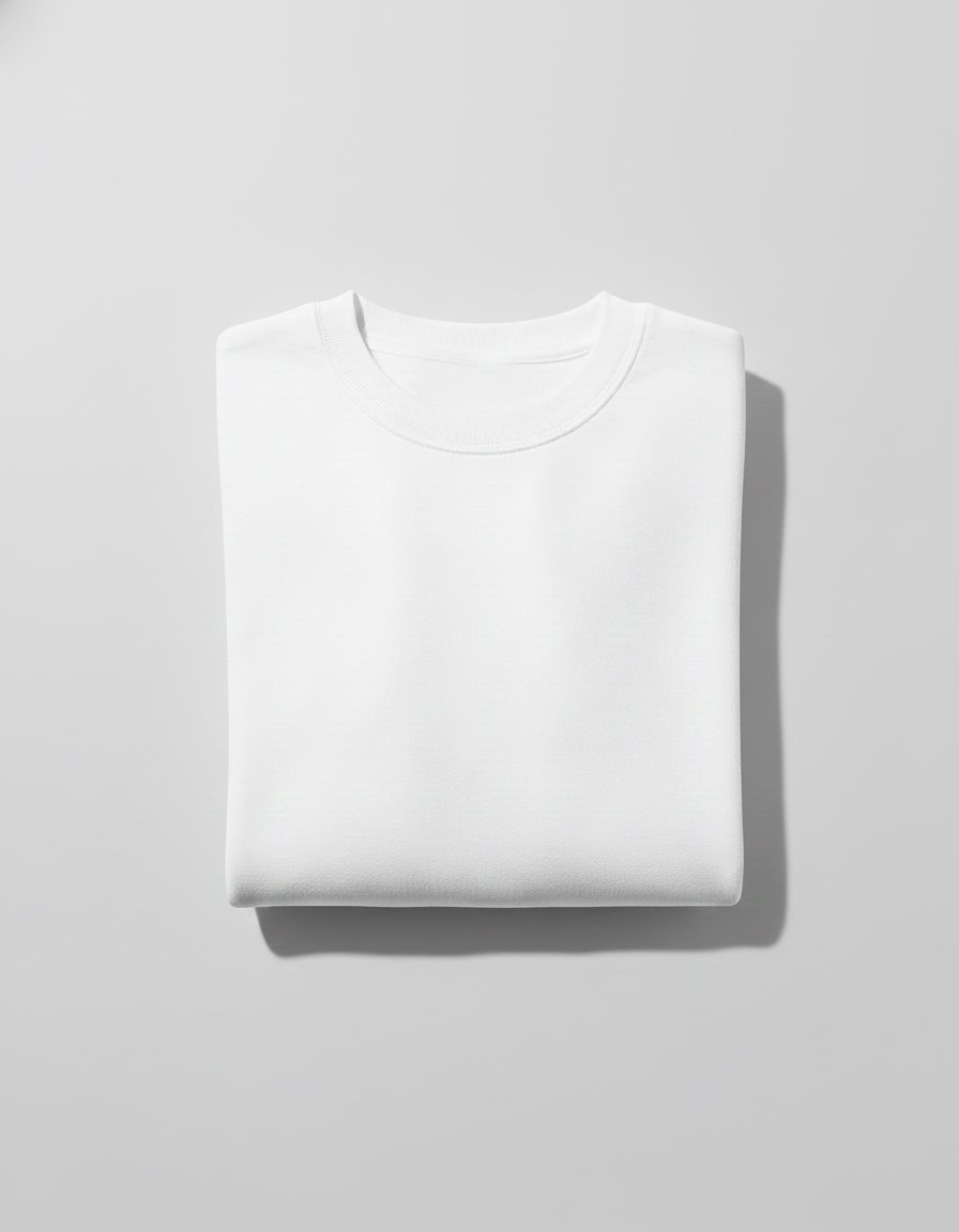 White Men's Essential Crewneck Sweatshirt - Image 3